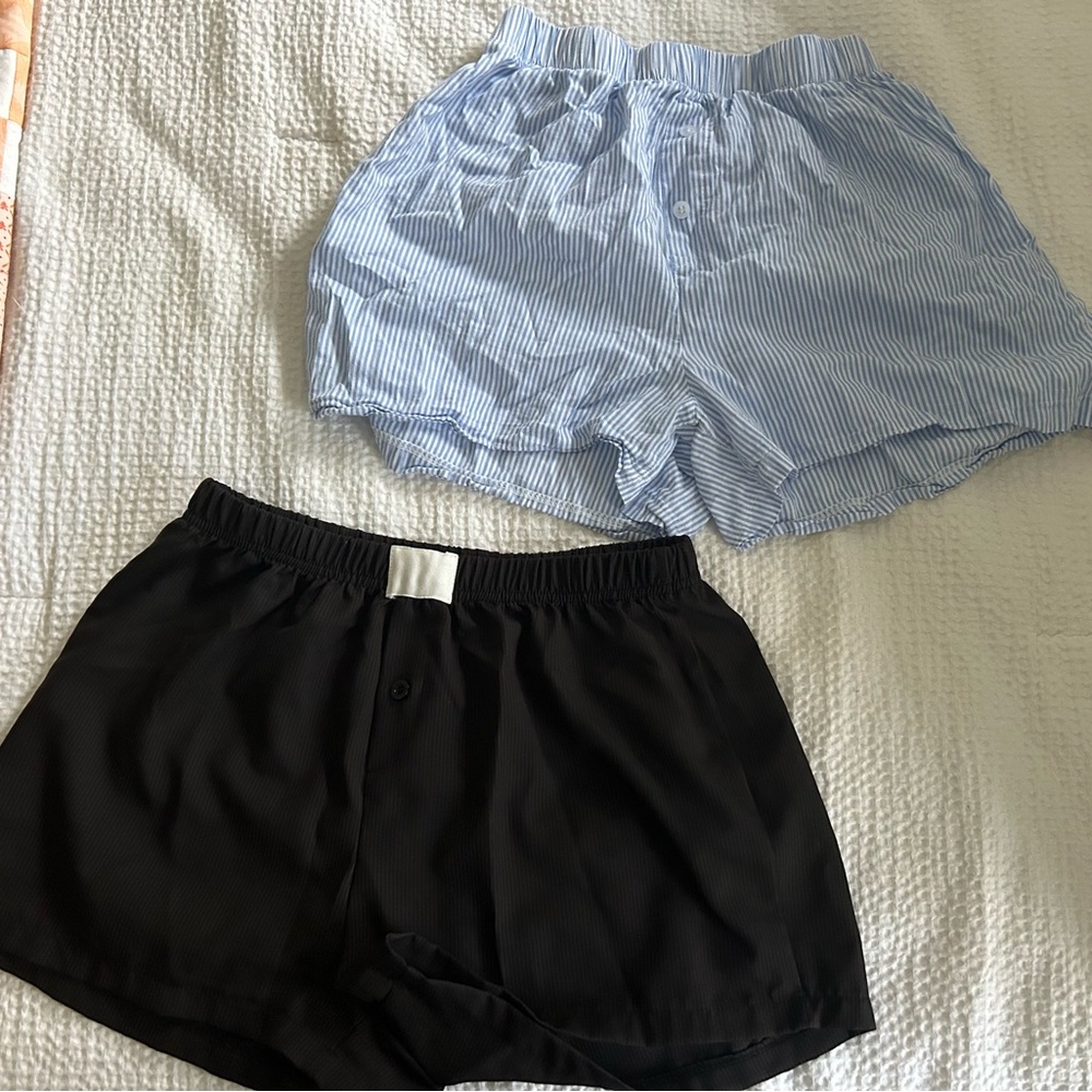 Blue Striped Women's Shorts